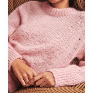 EUC Sezane Chuck Mohair Alpaca Crewneck Sweater Pink Small
